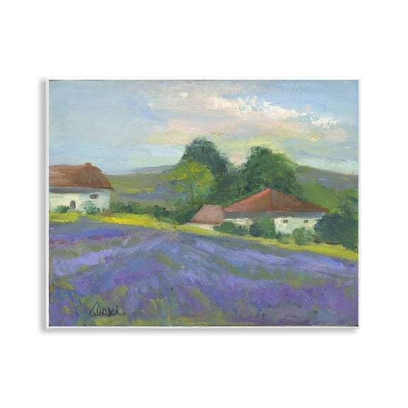 Stupell Industries Lovely Lavender Farmland Landscape & Nature Painting Unframed Art Print Wall Art, 14 x 11