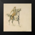 thumbnail image 2 of Remington, Frederic 20x20 Black Modern Framed Museum Art Print Titled - The Cowboy, 2 of 5