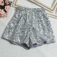 thumbnail image 2 of Womens Shorts Stretchy Sequin High Waisted Wide Leg Pants Elastic Waisted Pants Summer Casual Beach Shorts S-XL, 2 of 6