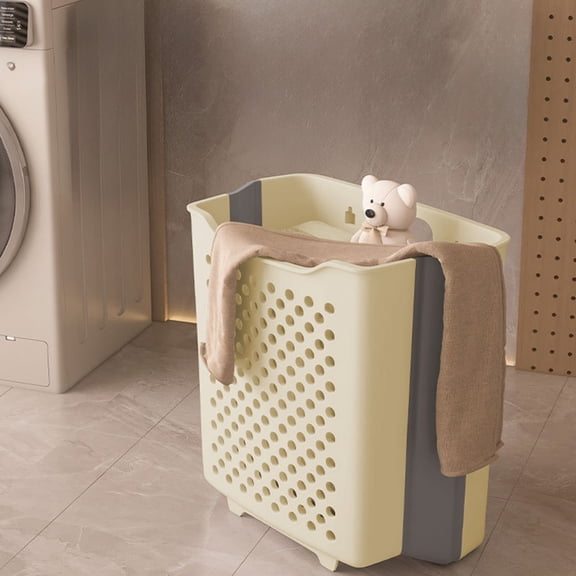 Fwttom Collapsible Laundry Baskets, Wall-Mounted Laundry Room Organization, Large Capacity Storage Bins for Bathroom Bedroom Clothes Hamper & Toys Organization