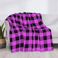 thumbnail image 3 of Yiaed Purple Black Buffalo Plaid Print Blanket Throw Blanket Soft Cozy Flannel Blanket for Home Bed Sofa Couch Chair-40"x30", 3 of 6
