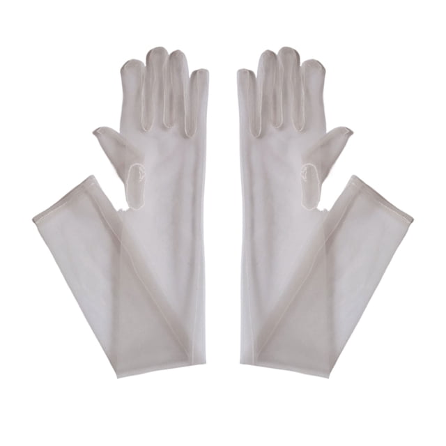 Qarigey Guantes de boda transparentes encantadores para novia, guantes de vestir ligeros y transpirables, guantes transparentes, Etc. guantes y mitones Gris claro 55cm