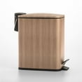 thumbnail image 2 of mDesign Slim Metal 1.3 Gallon Step Trash Can with Lid/Liner Bucket - Oak Brown, 2 of 7