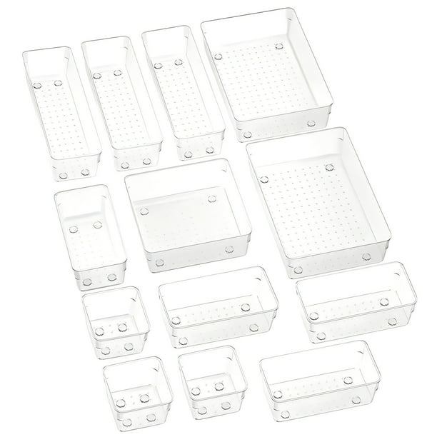 Juego de organizador de cajones, bandejas organizadoras para cajones de baño y cocina de varios tamaños