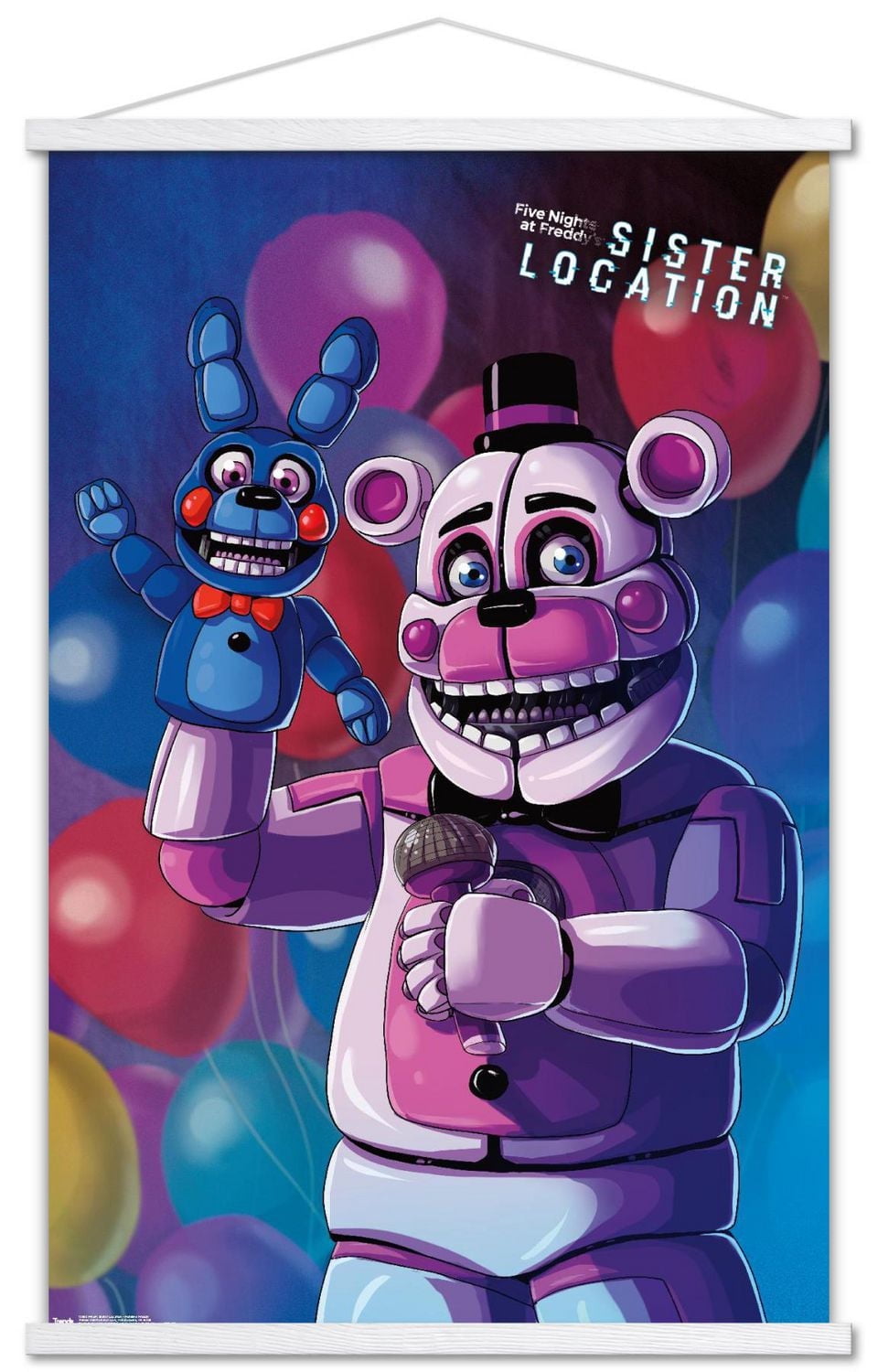 Five Nights at Freddy's: Sister Location - Funtime Freddy Wall Poster, 22.375" x 34" Framed