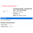 thumbnail image 2 of Hood Release Handle - Compatible with 1987 - 1996 Jeep Cherokee 1988 1989 1990 1991 1992 1993 1994 1995, 2 of 2