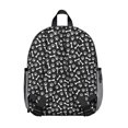 thumbnail image 3 of Black Dog Paw Footprint Bone Backpack Backpack for School,Cute School Bag,Schoolbag with Adjustable Shoulder Straps & Padded Back,13.8"x11.4"x6", 3 of 6