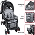 thumbnail image 3 of Carriola Doble para Bebés Gemelar Plegable con Ruedas Eva Soft Asientos Reclinables Acolchados Seguridad de 5 Puntos Apta desde 0 Meses Soporta hasta 32 kg (Gris), 3 of 5