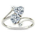 thumbnail image 2 of Star K � 6mm Genuine White Topaz Two Double Hearts Bypass Promise Ring, 2 of 9
