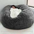 thumbnail image 4 of Large Couch Round Soft Fluffy Cover, Perfect for Bean Bag Chair, No Fillings Included, 4 of 7