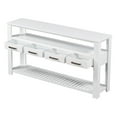 thumbnail image 7 of Euroco 61.5" Large Console Table,Modern Wood Entryway Table Sofa Table with 3-Tier Open Shelves & 4 Drawers for Living Room,Hallway,Foyer,White, 7 of 7