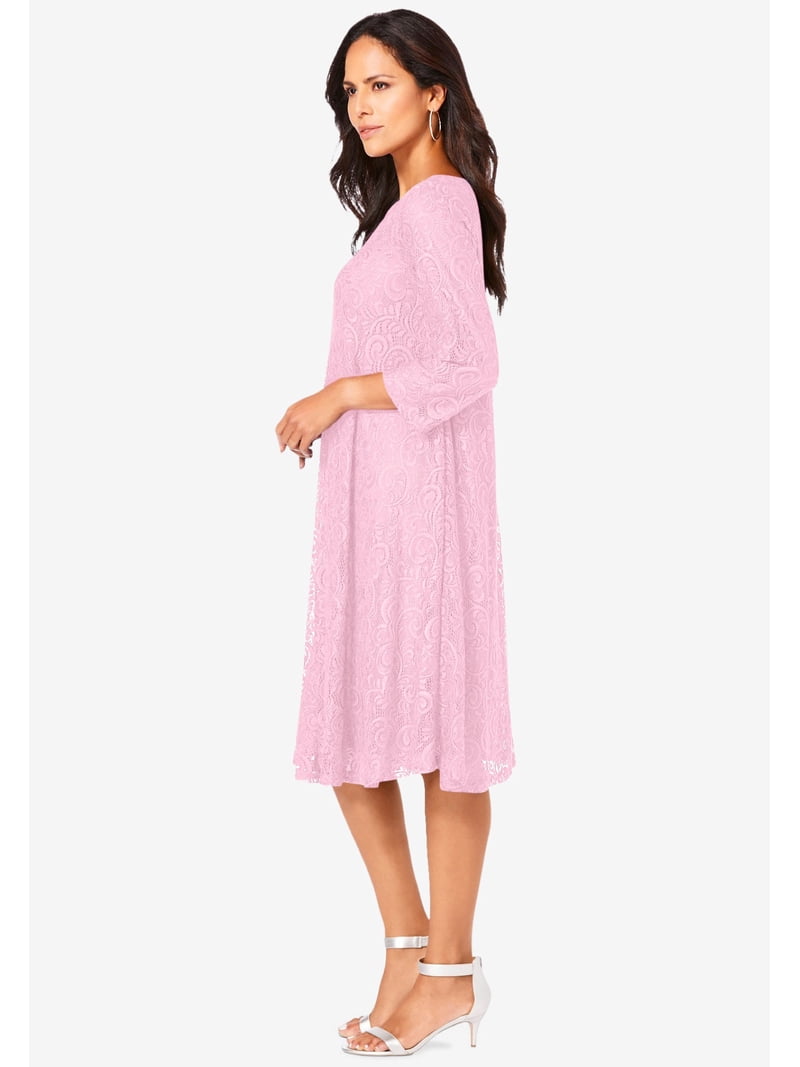 plus size lace swing dress Amazon.com: Roaman's Women's Plus Size Plus-Size 3/4 Sleeve Boatneck Lace Swing Dress