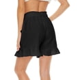 thumbnail image 1 of HBFAGFB Ladies Shorts Womens Fashion High Waist Wide Leg Drawstring Ruffle Casual Pants Black Size XL, 1 of 8