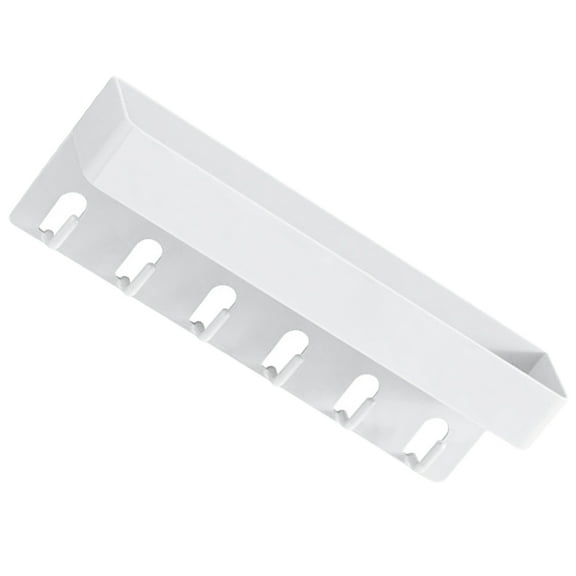Supvox 1Set White No Drilling Wall Key Holder with Multi Functional Hooks for Entryway Storage and Organization