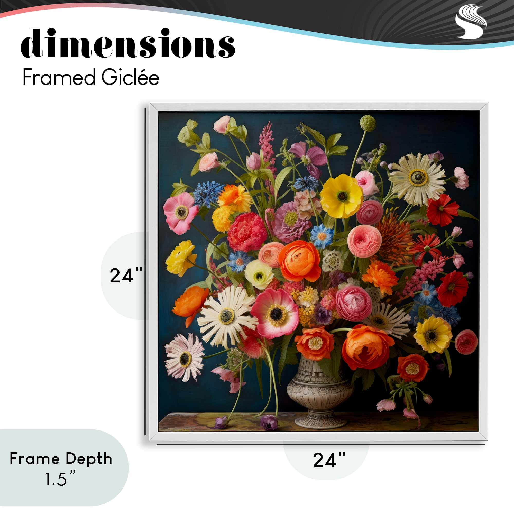 Stupell Industries Harmonious Garden Bouquet White Framed Giclee Art, design by Lazar Studio