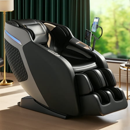 4D Zero Gravity Full-Body Massage Chair with SL-Track & Air Massage, Heated Footrest, Bluetooth Audio & AI Voice Control – Ready to Relax