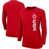 Women's Nike Red U.S. Paralympics Logo Performance Long Sleeve T-Shirt