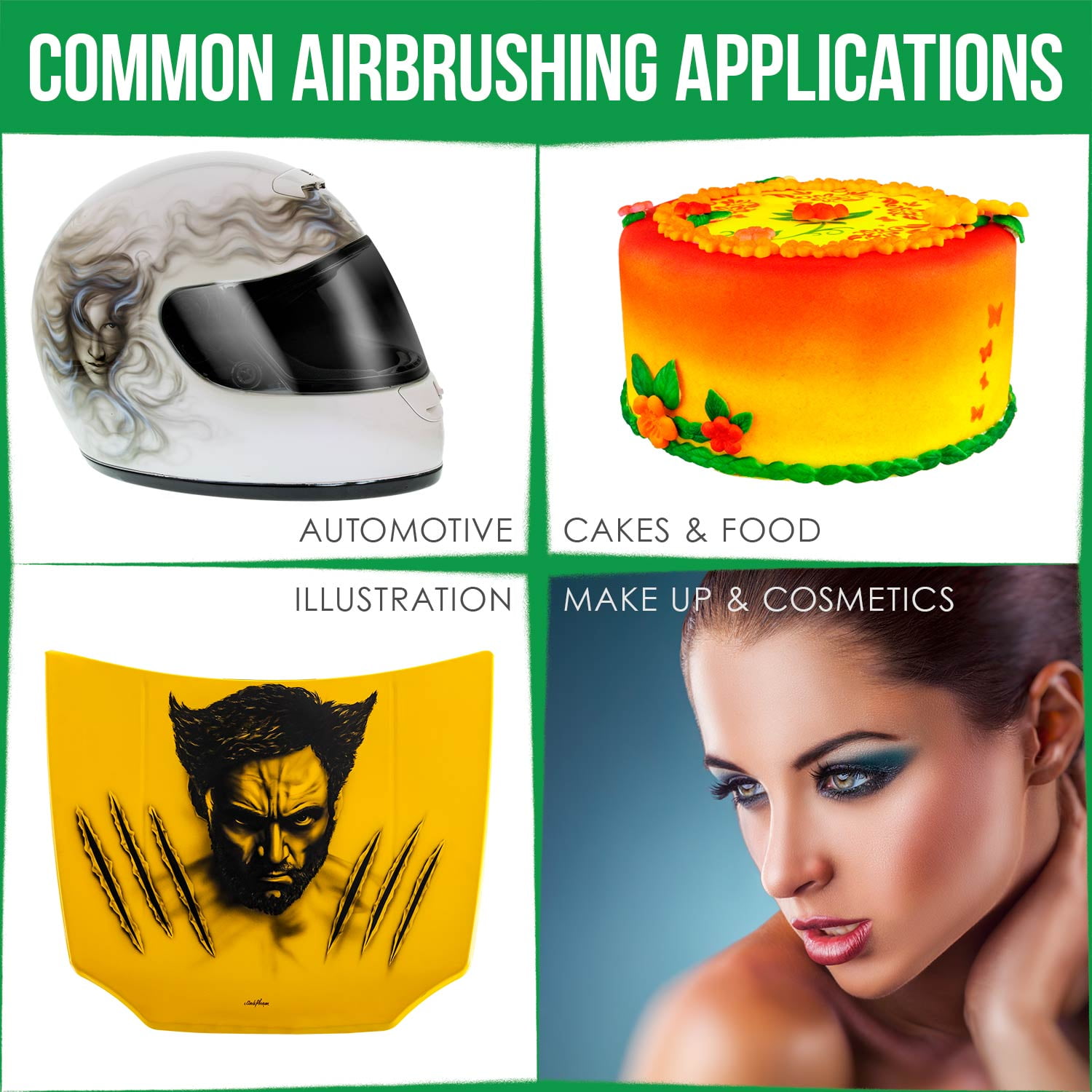 Single-Action AIRBRUSH SET KIT Hose Jars Cups Hobby Tanning Tattoo Cake T-Shirt