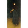 thumbnail image 2 of Whistler, James McNeill 18x32 White Modern Wood Framed Museum Art Print Titled - Arrangement In Black La Dame Au Brodequin Jaune 1882, 2 of 4