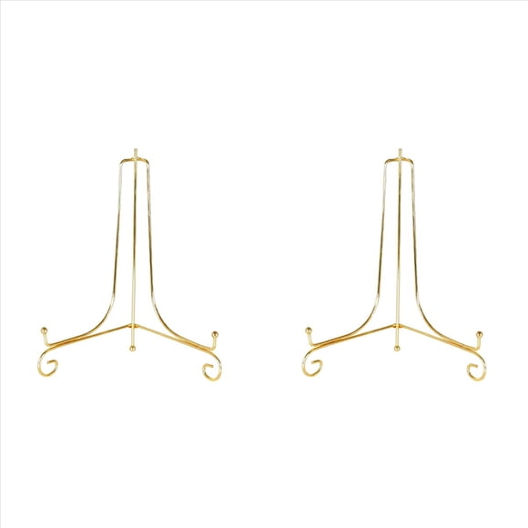 2X Soporte ExhibicióN Dorado, Soporte para Manualidades, Soporte para Libros, Pedestal para Fotos, para Platos, Estante para Platos, Caballete, DecoracióN Almacenamiento-12Cm