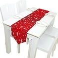 thumbnail image 3 of EREHome Merry Christmas Snowflake Red Table Runner Decoration Kitchen Table Runners for Home Coffee Kitchen Dining Table 13x70 inches, 3 of 4
