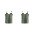 thumbnail image 3 of Qarigey Chaleco Camiseta sin mangas Sujetador incorporado Sin mangas Correa ajustable Camisones Ropa con hilos estirable Tops Todo-fósforo Verde SG 2Conjunto, 3 of 6