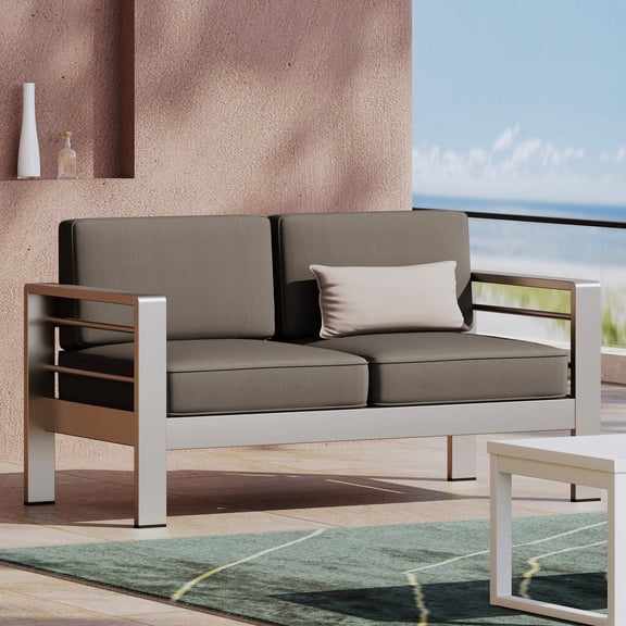 Lightweight Aluminum Patio Loveseat - Sturdy Seating for Outdoor Leisure