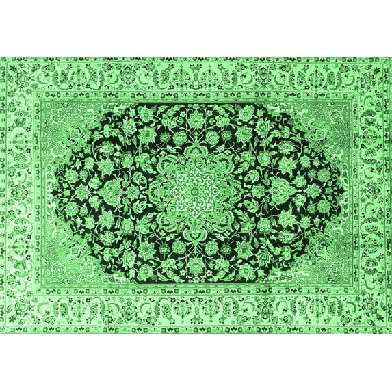 Ahgly Company Indoor Rectangle Persian Emerald Green Traditional Area Rugs, 3' x 5'