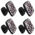 thumbnail image 2 of 4 Pcs Square Cabinet Handle Cupboard Knob Drawer Pulls Handle Pink Flower Drawer Knobs with Screws Furniture Decoration, 2 of 7