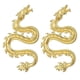 thumbnail image 2 of Chinese Style Earrings Stylish Design Dragon Shaped Ear Jewelry Golden Decorative 1Pair, 2 of 3