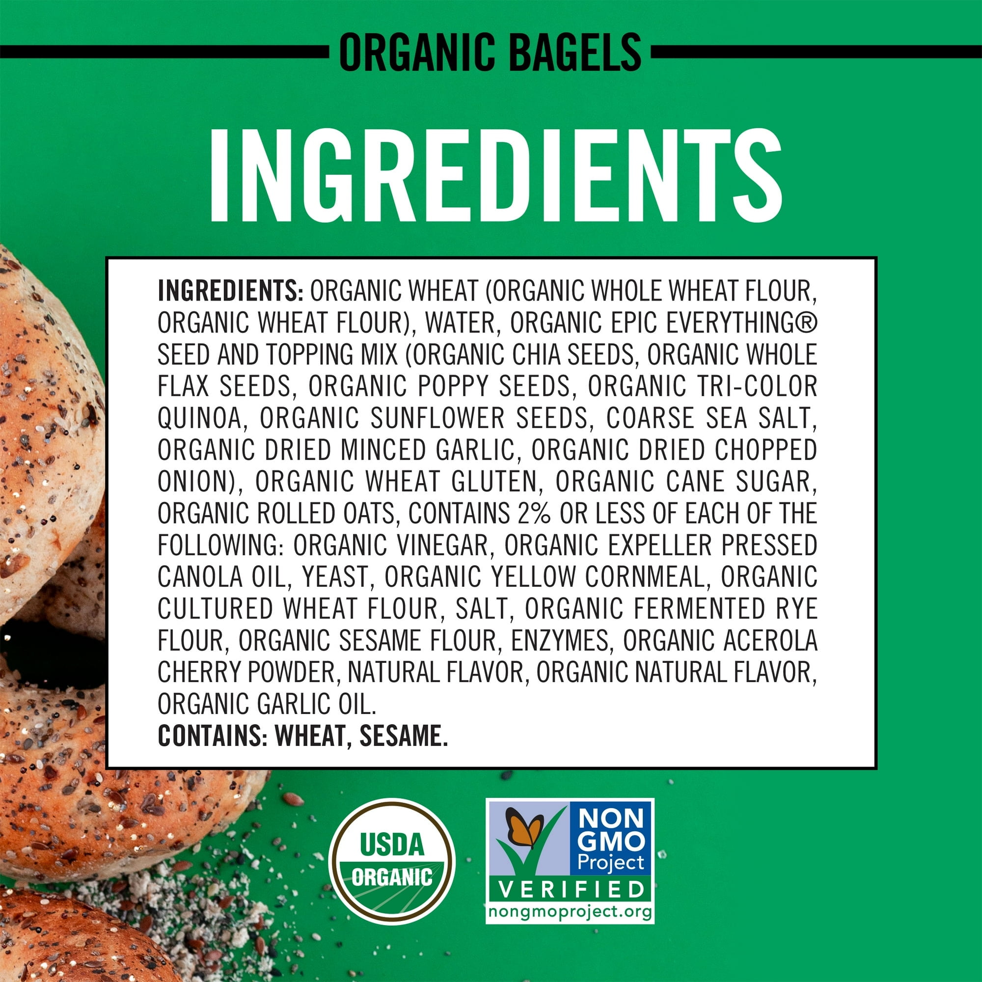 Dave's Killer Bread Epic Everything Organic Bagels, 16.75 oz, 5 Ct