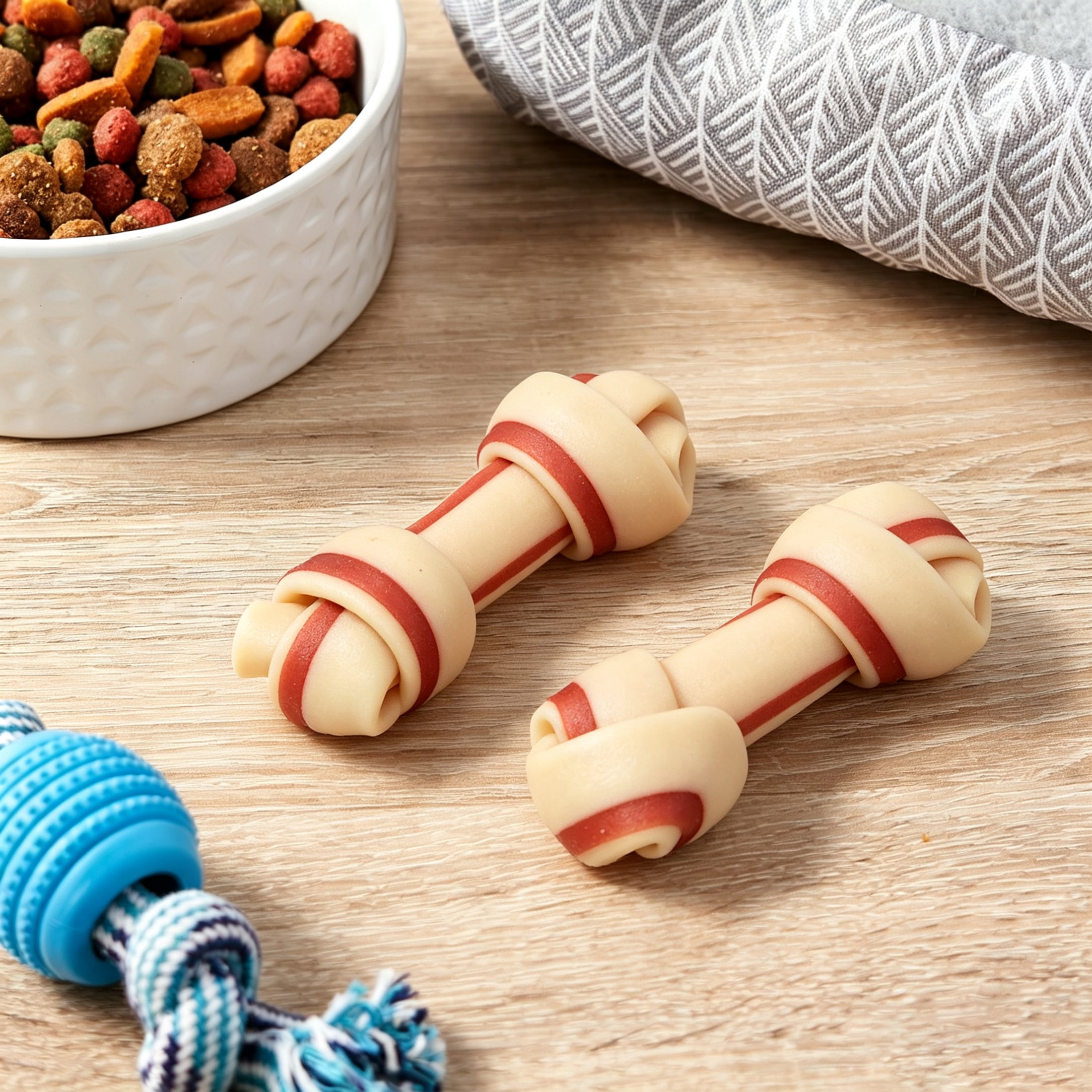 (2 pack) Ol' Roy 2.5-inch Rawhide Free Mini Knotted Chicken Flavored Bones, Chews for Dogs, 14 oz, 25 Count