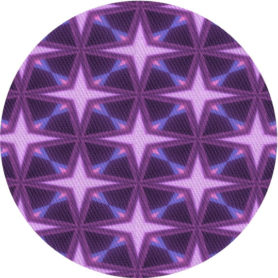 Ahgly Company Machine Washable Indoor Square Transitional Purple Area Rugs, 3' Square