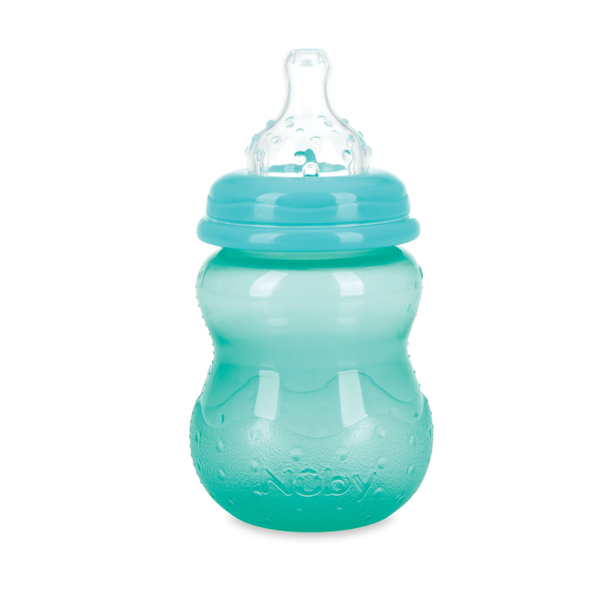 Nuby 8 Ounce Wide Neck Tritan Bottles Girl, 3 Count