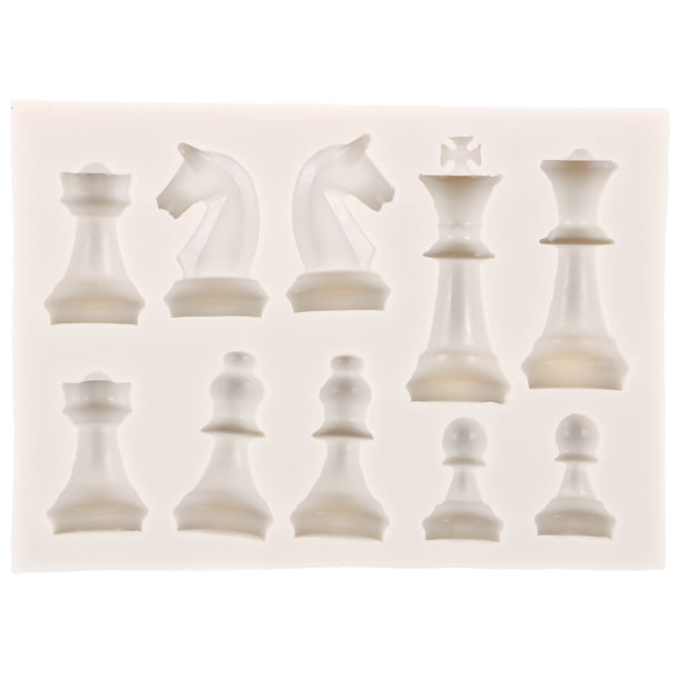 BRIGHTFUFU 1 Juego de moldes de ajedrez, molde de silicona para ajedrez, molde para hacer piezas de ajedrez, suministro de moldes de ajedrez reutilizables