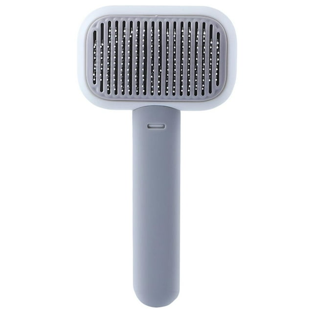 Cepillo de aseo para mascotas, suelto, antioxidante, antienredos, de alta densidad, limpieza práctica gris blanco