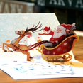 thumbnail image 2 of 3D Christmas Card Holiday Postcards for Merry Christmas Deer Car Card Useful Design, 2 of 8