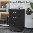 thumbnail image 5 of XPOPR 3-Drawer File Cabinet with Lock, Wood Rolling Filing Cabinets for Home Office, Mobile Printer Stand, Under Desk File Organizer for Letter Sized Files, (Caster Included), Classic Black, 5 of 10