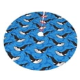 thumbnail image 5 of Cauagu 30" Christmas Tree Skirt Whale And Sea Pattern Christmas Tree Decorations Tree Mat for Xmas Decorations Occasion Holiday Home Decor -30", 5 of 7