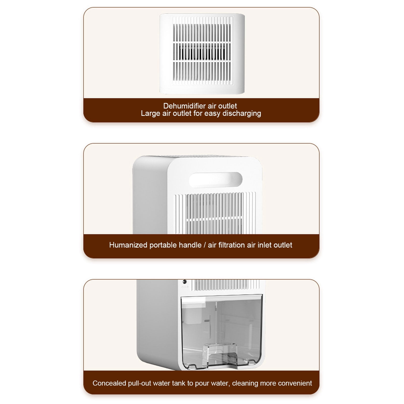 BIMZUC Semiconductor Dehumidifier with Digital Display, Quiet 9.5x5.9x5.3 in / 24.2x15x13.4 cm Dehumidifiers for Home Bedroom Basement with 7 Color Light US Plug