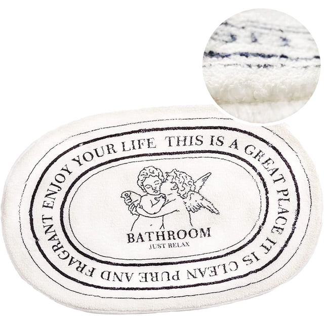 White Bathroom Rugs-Soft Absorbent Cute Bath Mat for Bathroom Floor 16x24inch, Machine Washable Non-Slip Bath Rug?for Shower Toilet Tub, Kid’s Bathroom Decor Plush Carpet White-4 16''x24''