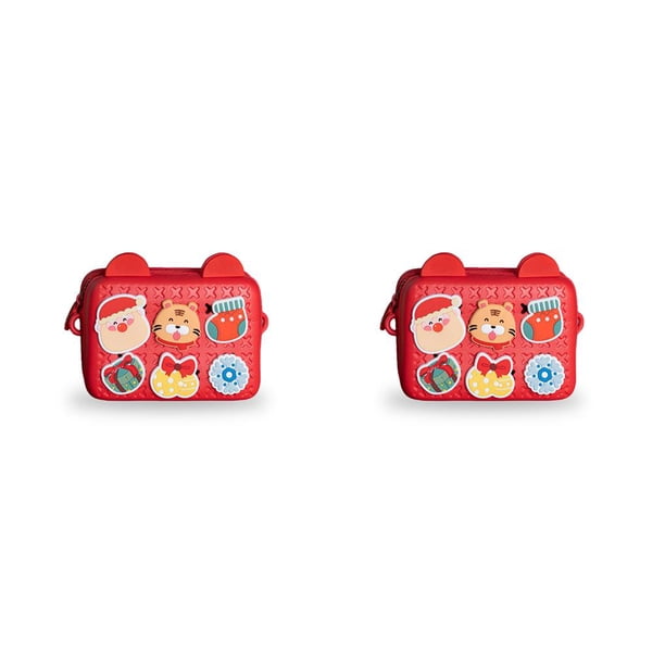Qarigey Bolso para niños Diseño lindo Regalo de Navidad Juguetes Kawaii Regalo Estilo de dibujos animados Paquete de cofre pequeño Bolso cruzado para año del tigre 2piezas Qarigey CBP308165