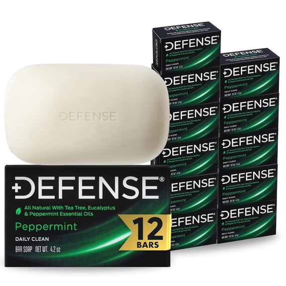 Defense Soap 12pk All Natural Peppermint Bar Soap for Men | Made by Wrestlers with Tea Tree Oil & Eucalyptus Oil to Promote Healthy Skin