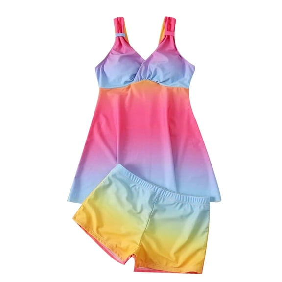 Besolor Womens Tankini Swimsuit with Boyshorts Gradient Tank Top Two Piece High Waisted Bathing Suits Swimwear