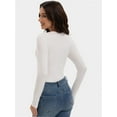 thumbnail image 2 of Womens Square Neck T Shirts Long Sleeve Tops Fitted Tees, 2 of 6