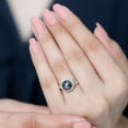 thumbnail image 6 of Rosec Jewels Genuine Tahitian Black Pearl Engagement Ring with Diamond - Crossover Ring (7.5 Carat, AAA Quality), 10K Yellow Gold, US 9.50, 6 of 9