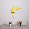 thumbnail image 6 of 14 Pieces Butterfly Wall Decor DIY Mirror 3D Butterfly Stickers Removable Butterfly Decals for Home Bedroom Bathroom Living Room Decor(Butterfly,Silver), 6 of 6