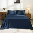 thumbnail image 2 of Subrtex 4-Piece Basic Bed Sheets Set, Deep Pocket Bedding Essentials for Home Bedroom, Hotel, Travel and Hospital (California King, Navy), 2 of 9