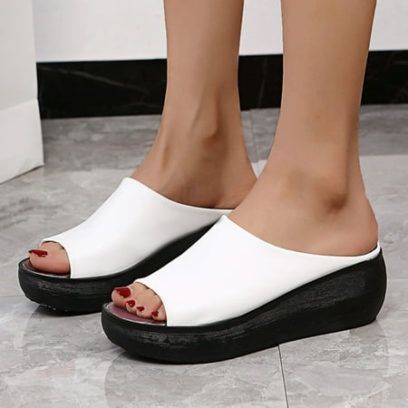 

Fashion Womens Casual Shoes Breathable Wedges Thick Soled Outdoor Leisure Slippers