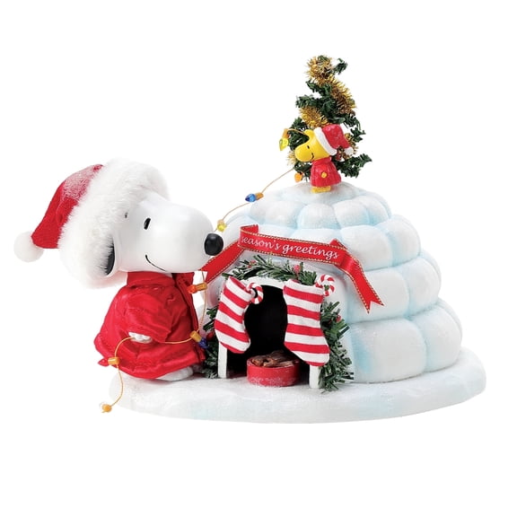 Department 56 Possible Dreams Snoopy's Puffer Igloo Multicolor Christmas Figurine 7in H